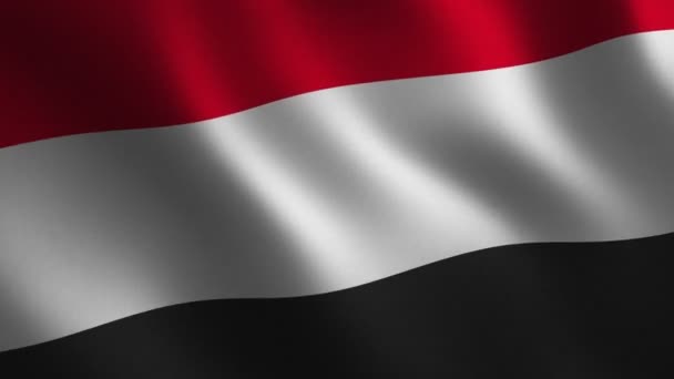 Bandeira Iémen Acenar Fundo Abstrato Animação Loop Gráficos Movimento — Vídeo de Stock