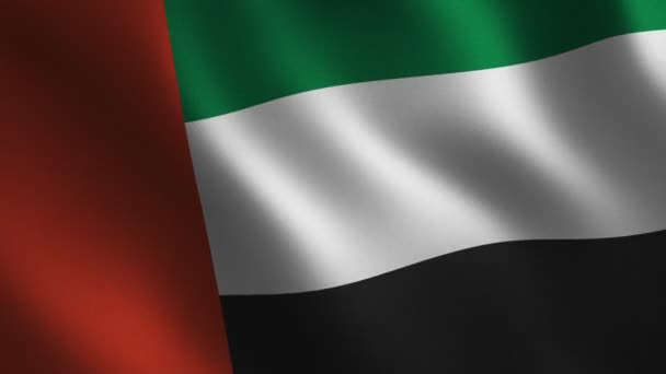 Egyesült Arab Emírségek Zászló Integetett Absztrakt Háttér Hurok Animáció Mozgókép — Stock videók