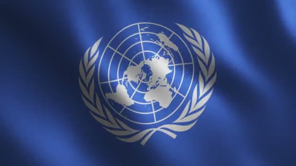 United Nations Flag Waving Abstract Background Loop Animation Motion Graphics — Vídeos de Stock