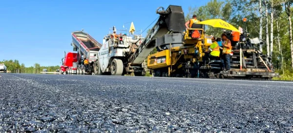 Rivire Hva Qubec Canada 2022 Paving Machinery Asphalt — ストック写真