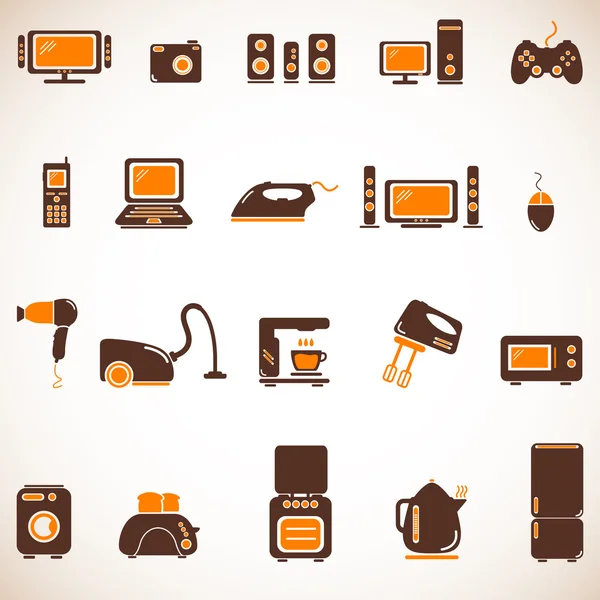 Juego de iconos electrodomésticos — Vector de stock