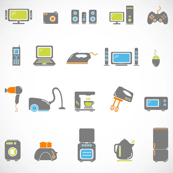 Ensemble d'icônes électroménagers — Image vectorielle