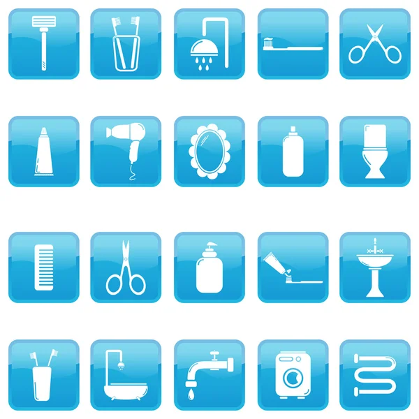 Bathroom and toilet icons — Stock Vector