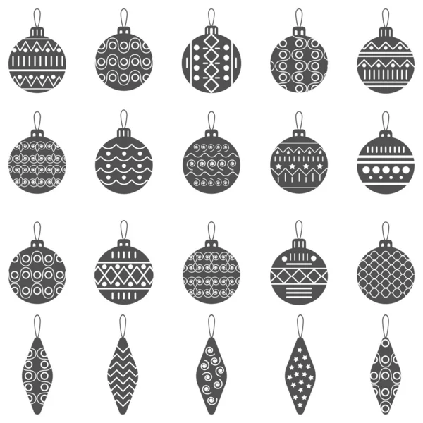 Vánoční koule ikony kolekce — Stockový vektor