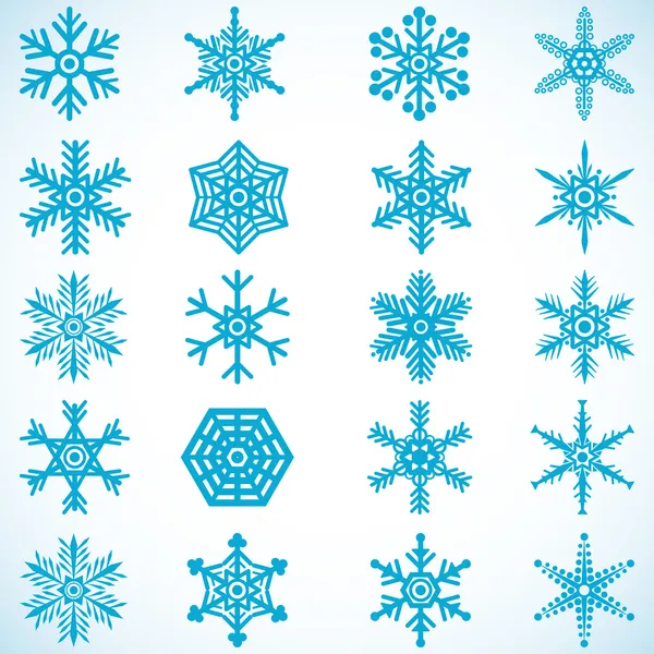 Sněhové vločky ikona kolekce — Stockový vektor