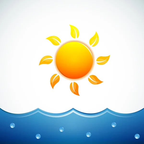 Vektorillustration von Sonne und Meer — Stockvektor