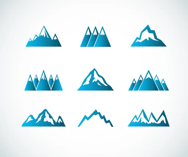 Iconos de montaña — Vector de stock