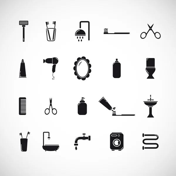 Bathroom and toilet icons — Stock Vector