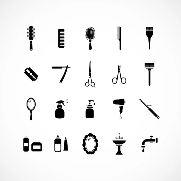 Set of hairdressing equipment icons — Stock Vector