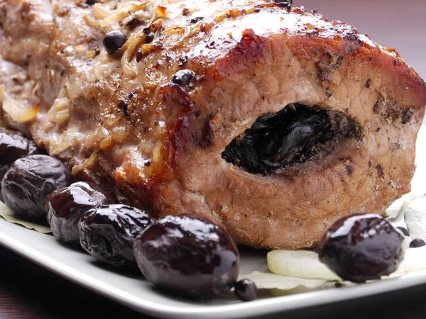 Plum staffed pork loin — Stock Photo, Image