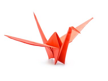 Red origami crane clipart