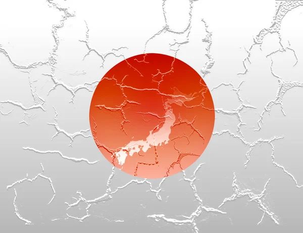 Cracked Japan flag — Stock Photo, Image