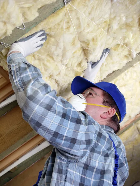 Attic thermal insulation Stock Image