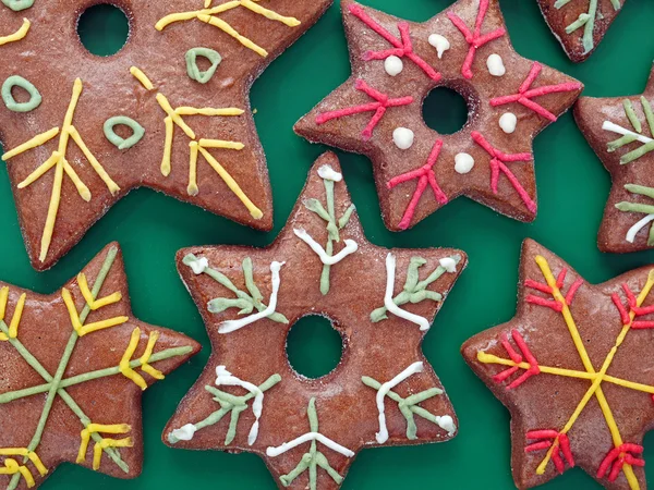 Star shaped gingerbread cookies — Stock Photo, Image