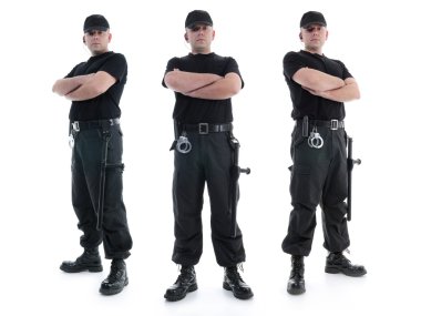 Three security guards clipart