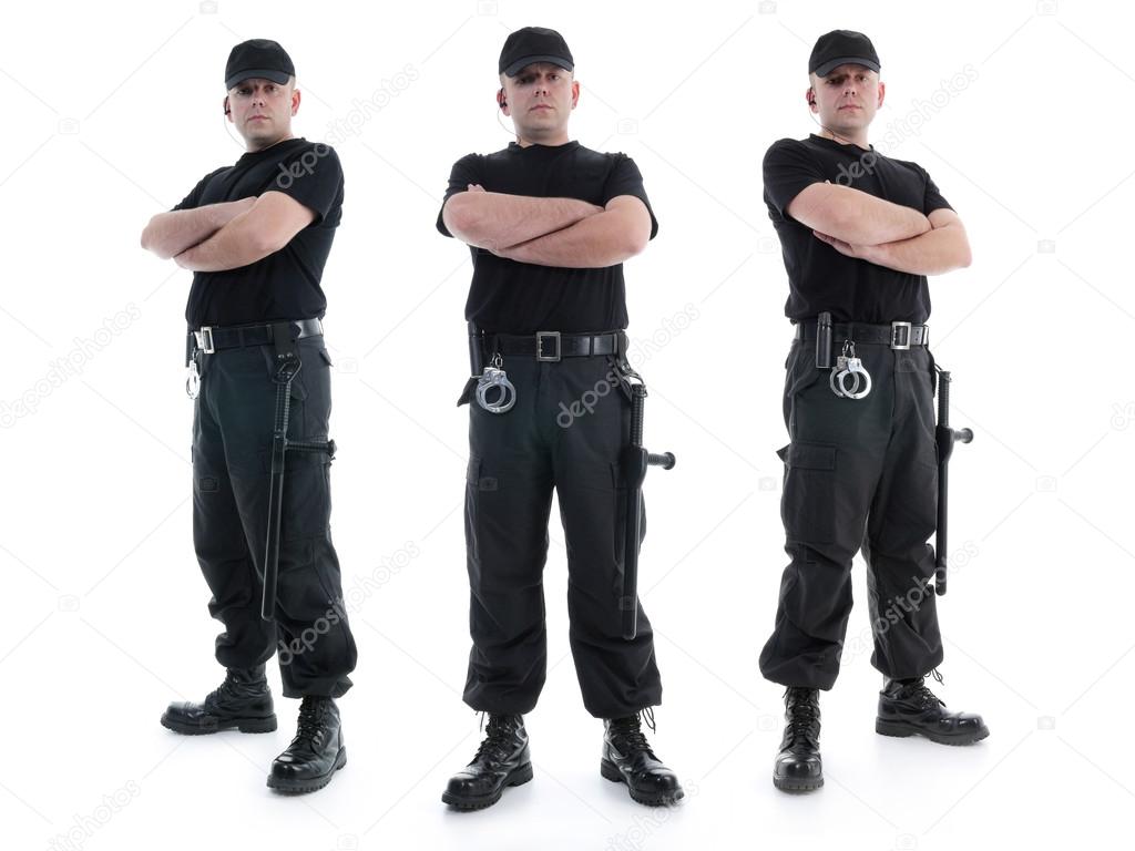 Three security guards