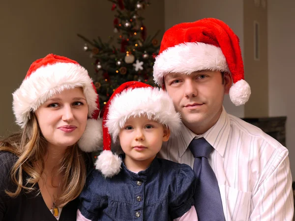 Рождественский семейный портрет — стоковое фото
