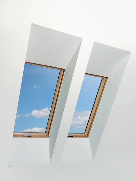 Dos ventanas del ático —  Fotos de Stock