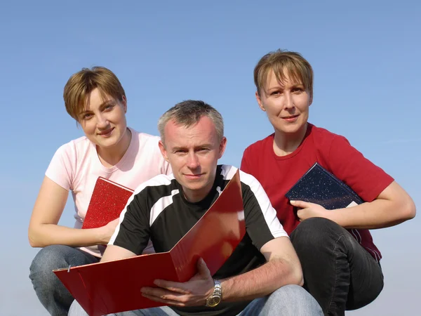 Drie studenten — Stockfoto