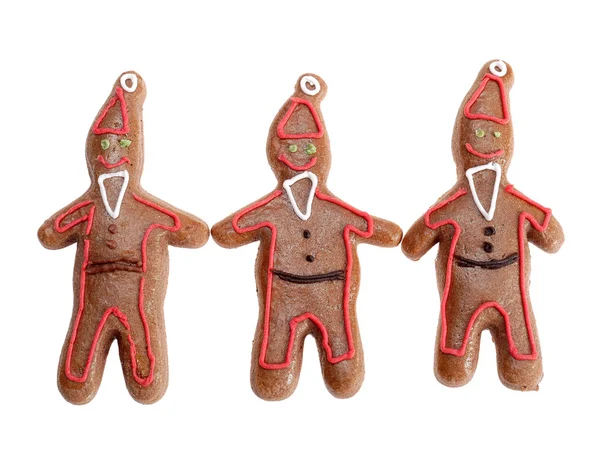 Trois chiffres de biscuits de la clause Père Noël en pain d'épice — Photo