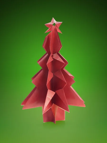 Origami christmas tree — Stock Photo, Image