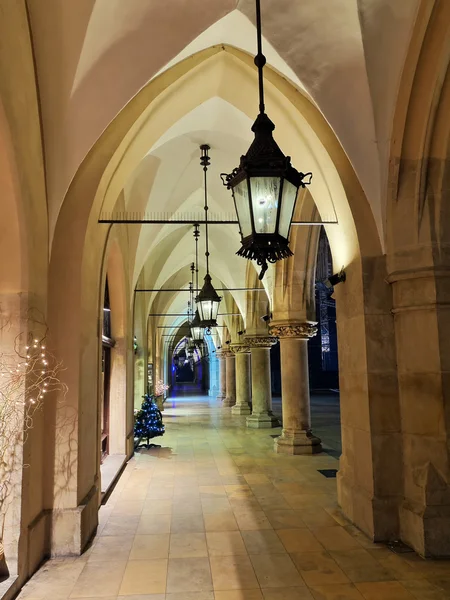Gothic arcades by night — Stock Photo, Image