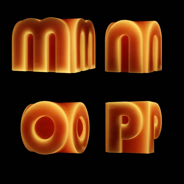 Rendering Von Leuchtenden Doppelbuchstaben Buchstaben — Stockfoto