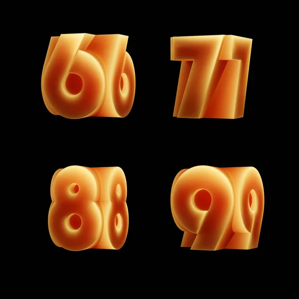 Rendering Glowing Double Font Alphabet Digits — Stock Photo, Image