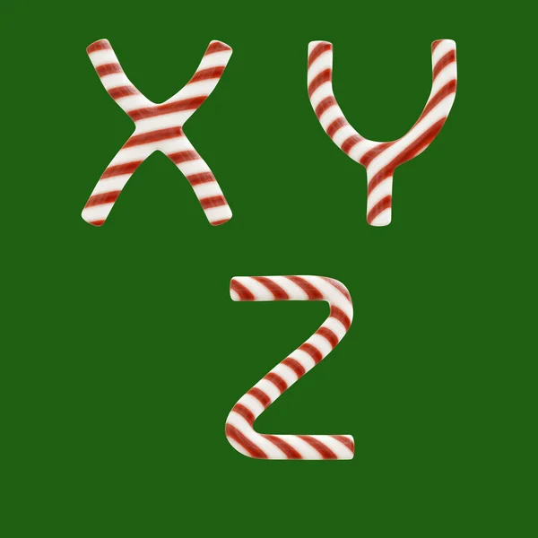 Rendering Candy Cane Alphabet Letters — Stock Photo, Image