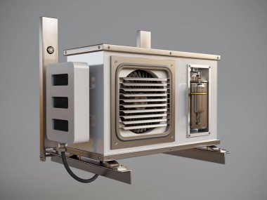 Gri arkaplanda 3 boyutlu klima görüntüleme