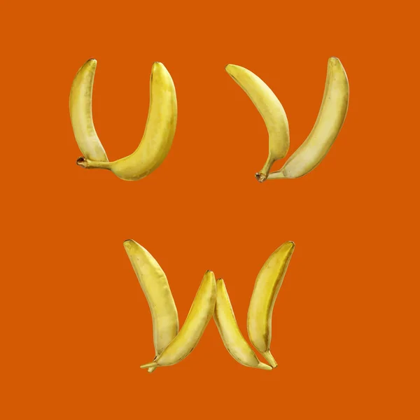 バナナフルーツキャピタルアルファベットの3Dレンダリング — ストック写真
