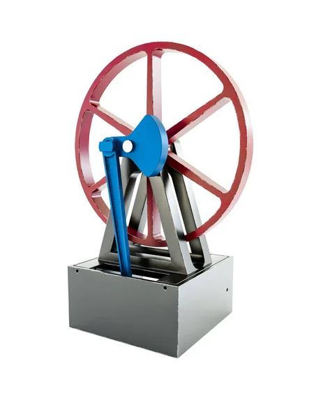 Rendering Simple Model Flywheel Mechanism White Background — Stock Photo, Image