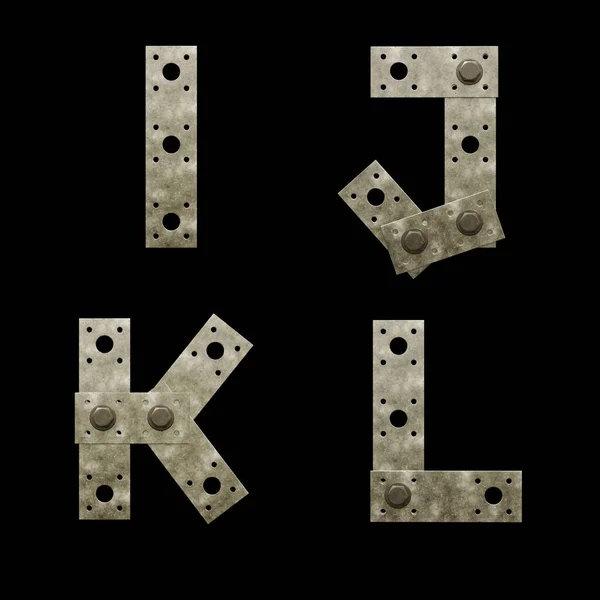 Візуалізація Металевих Кріпильних Пластин Великої Літери Алфавіт Літери — стокове фото