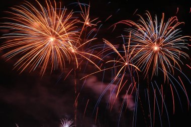 Night sky filled with colorful fireworks