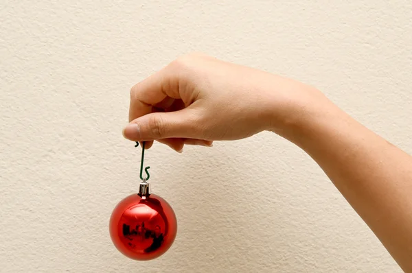 Holding subject Christmas object — Stock Photo, Image