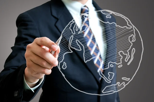 küresel çizim işadamı