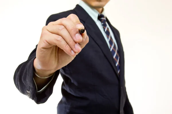 Empresario escribiendo gráfico creciente — Foto de Stock