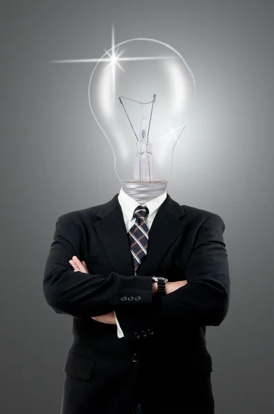 Lamp businessman — Stock Photo, Image