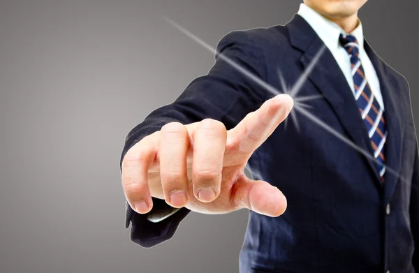 Businessman touching button — Stock Photo, Image