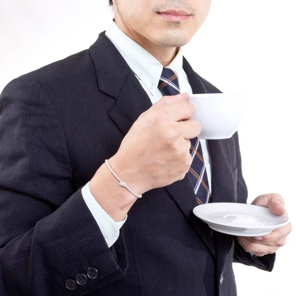 Geschäftsmann trinkt Kaffeetasse — Stockfoto