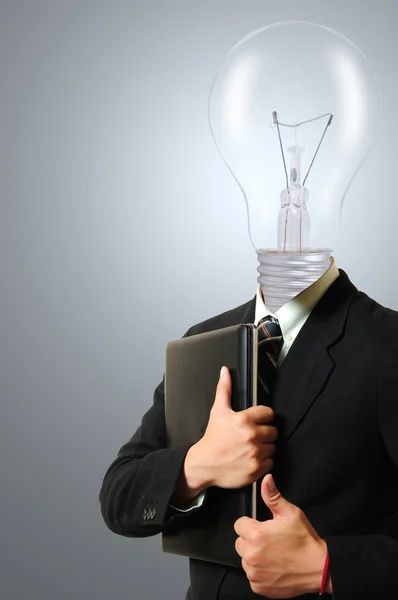 Lamp businessman — Stock Photo, Image