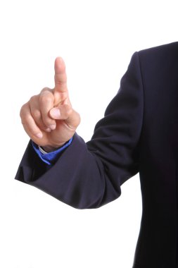 düğmeye dokunarak işadamı