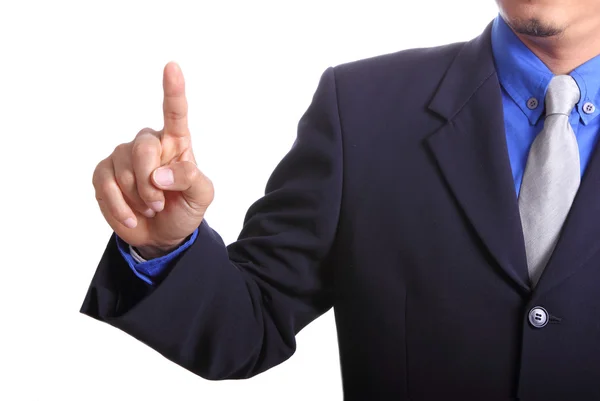 Businessman touching button — Stock Photo, Image