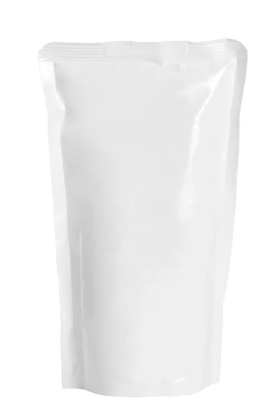 Pakiet biały plastikowej torbie — Zdjęcie stockowe