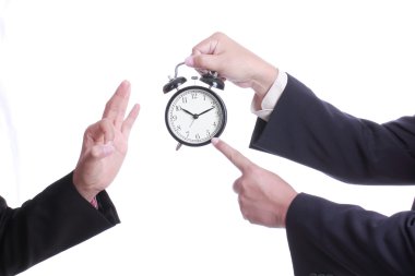 iş adamı işaret saat sipariş için bir şey