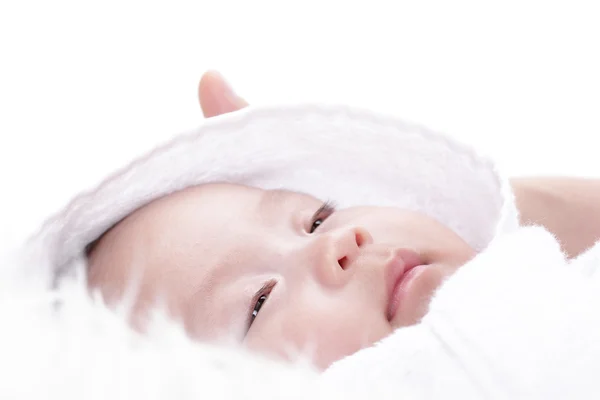Blisko Azji dziecko śpi — Zdjęcie stockowe