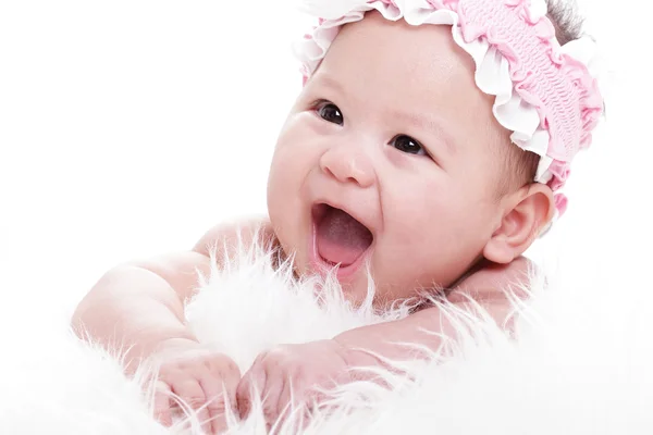 Asiático Rindo bebê — Fotografia de Stock