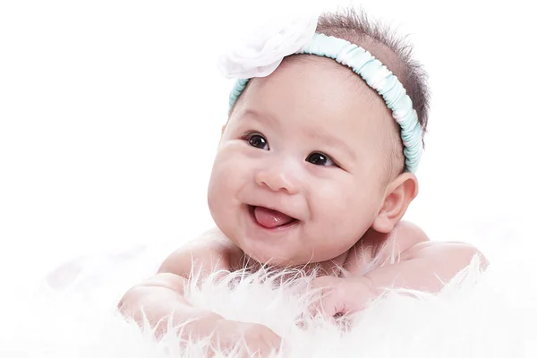 Aziatische laughing baby — Stockfoto