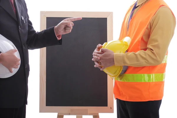 Engineer discuss and present his job for prepare — Stock Photo, Image
