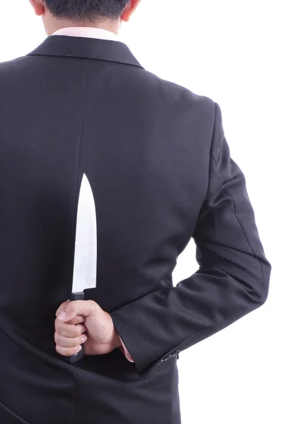 Businessmans holding bıçak — Stok fotoğraf